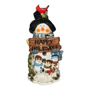 Kirklands  Frost E Snowman Happy Holidays Hand-Painted Earthenware Snowman teali